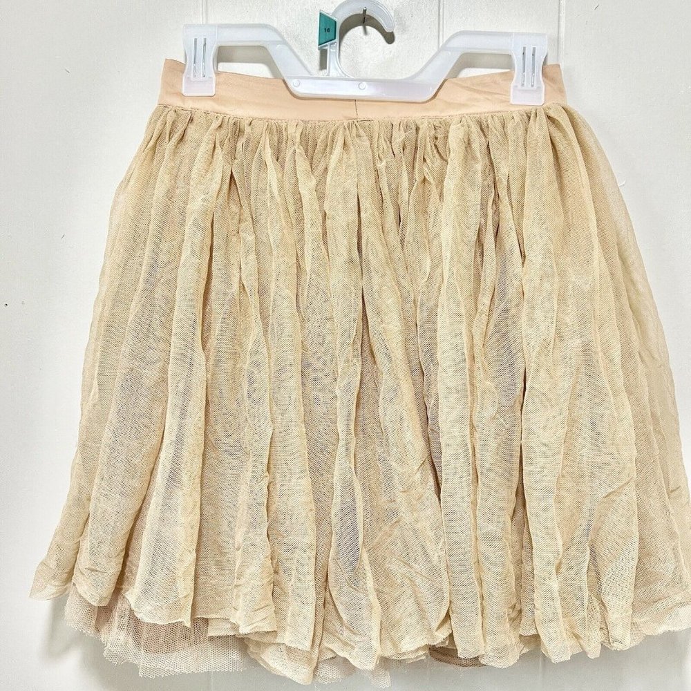 Forever 21 Golden Beige Tulle Mesh Skirt Size Small Petite